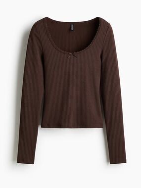 H&M RIBBED JERSEY TOP